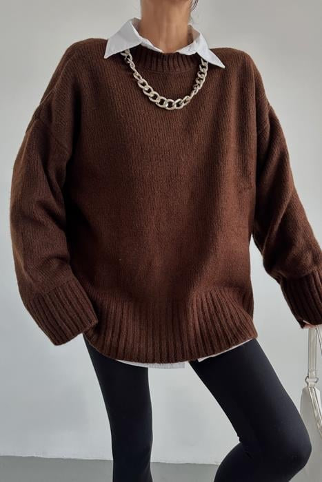 Brown Oversized Pullover