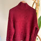 Burgundy Pearl Pompom Pullover