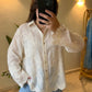 Beige Embroidered Floral Lace Shirt