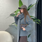 Grey Wool Jacket With Pockets & Detachable Scarf