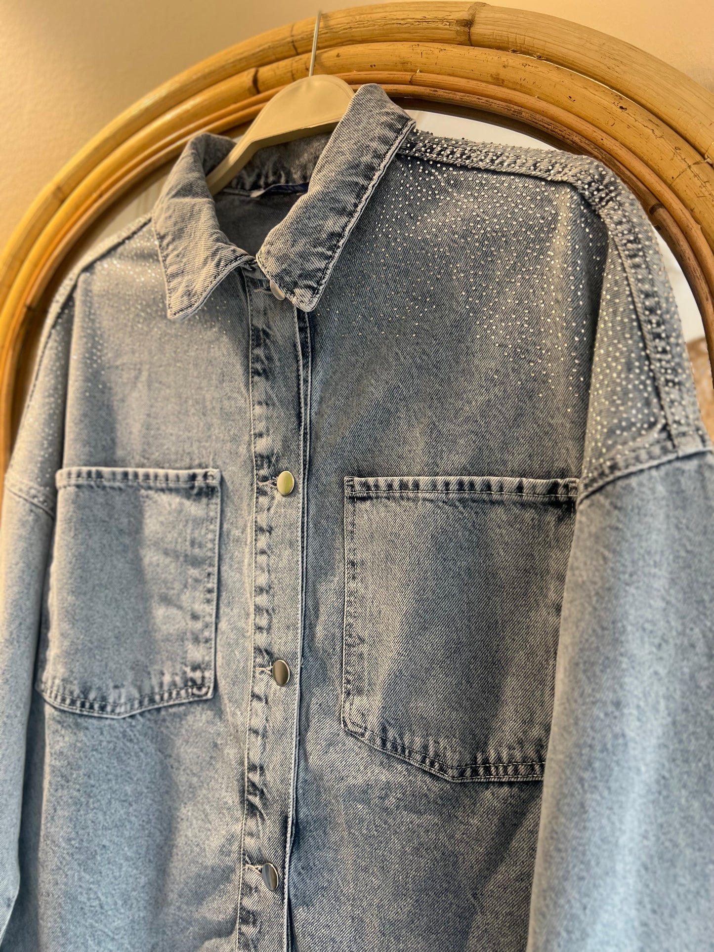Embellished Star Studded Denim Jacket