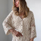 Italian Beige Crochet Top With Buttons