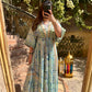 The Moroccan Blue Green Embroidered Dress