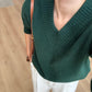 Teal Green V Neck Pullover
