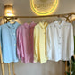 Baby Blue Linen Shell Buttons Shirt