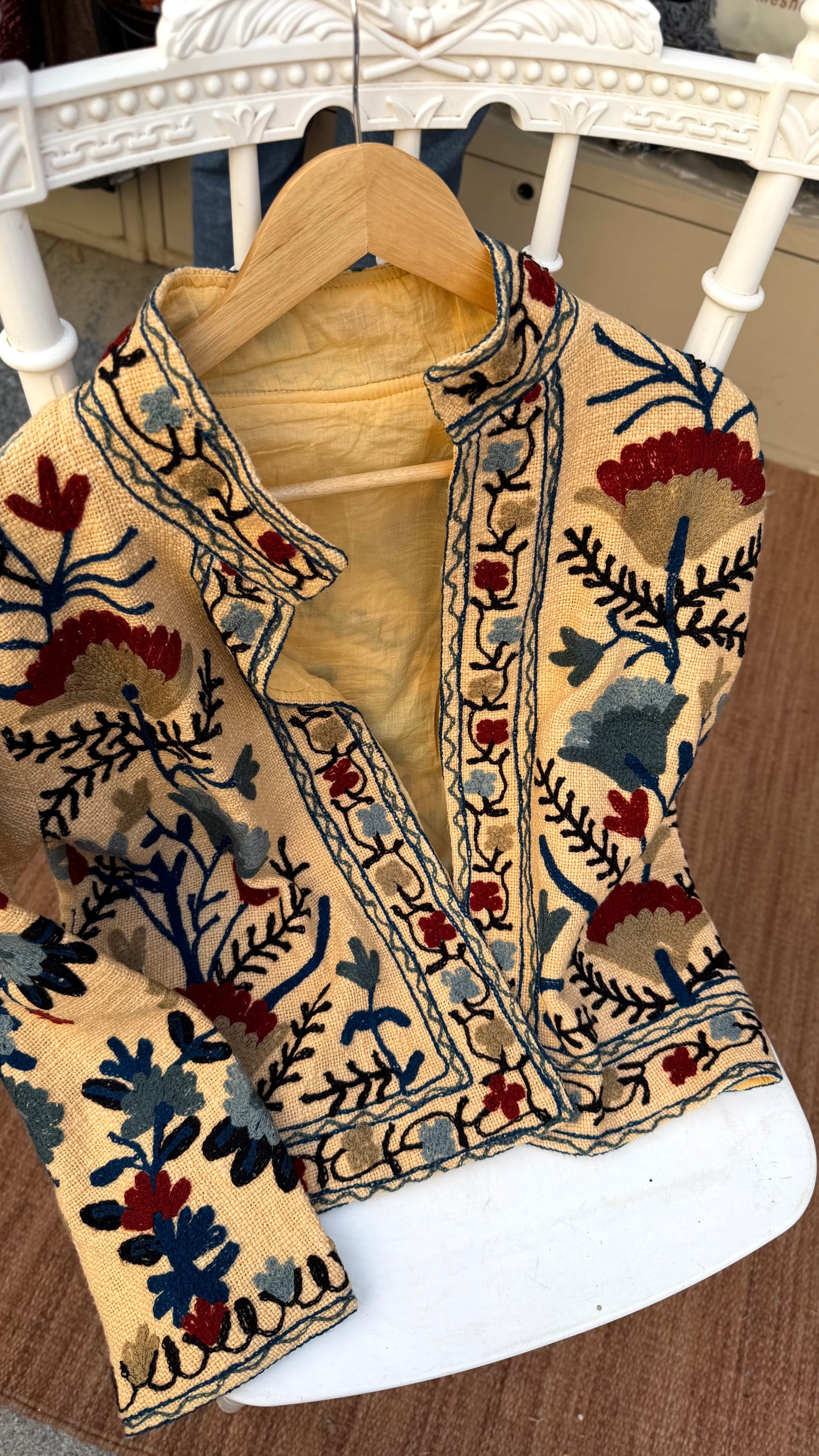 Yellow Suzani Embroidered Jacket