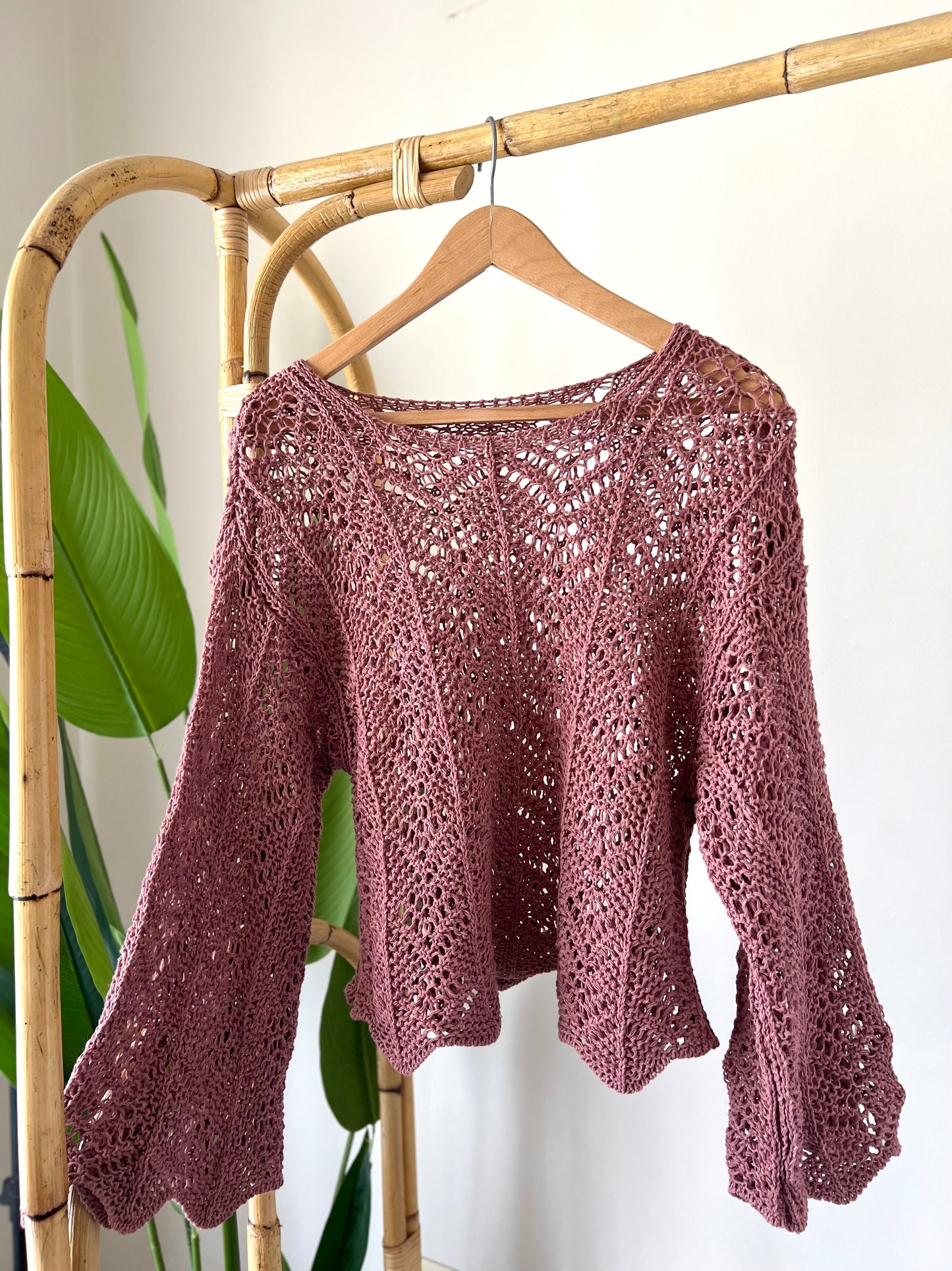 Redwood Crochet Top With Bell Sleeves