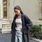 Dark Grey Heavy Longline Coat Cardigan