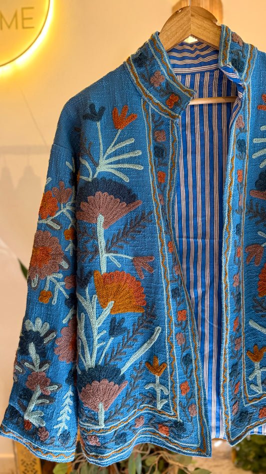 Blue Suzani Embroidered Jacket