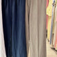 Premium Khaki Linen Straight Leg Pants With Elastic Wais
