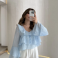 Baby Blue Ruffle Blouse