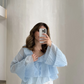 Baby Blue Ruffle Blouse