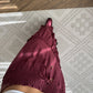 Burgundy Ruffled Elastic Waist Skirt