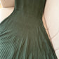 Olive Wool Pleated Bodycon Skirt