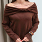 Brown Twist Shoulder Pullover