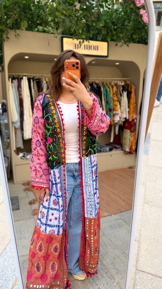The Indian Handmade Embroidery Patchowrk Kimono (Pattern 1)