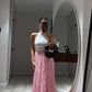 Pink Crinkled Cotton Inlined Skirt