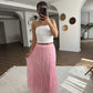 Pink Crinkled Cotton Inlined Skirt