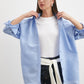 Striped Blue Basic Oversized Shirt