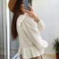 Dantel Detailed White Blouse