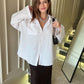 White Bell Sleeves Oversized Shirt
