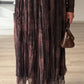 Marble Brown Asymmetrical Chiffon Skirt