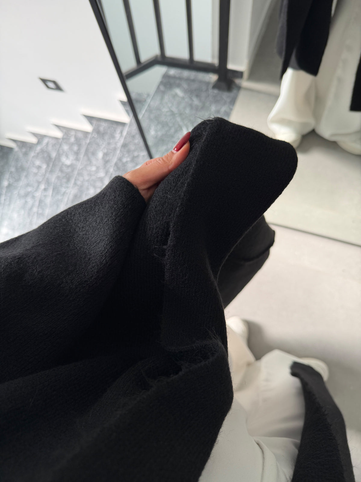Black Heavy Longline Coat Cardigan
