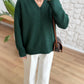 Teal Green V Neck Pullover