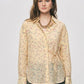Buttur Yellow Chiffon Floral Shirt With Ties
