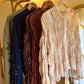 Beige Smocked Chiffon Vintage Blouse