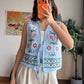 Baby Blue Floral Embroidered Vest