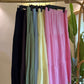 Black Cotton Elastic Waist Skirt