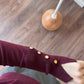 Burgundy Basic Top With Golden Buttons