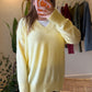 Basic Yellow V Neck Pullover