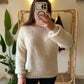 Beige Mohair Pullover With Golden Threads