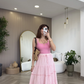 Pink Stripy Flowy Skirt