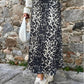 Leopard A Line Satin Skirt