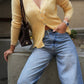 Yellow Cardigan With Floral Lace