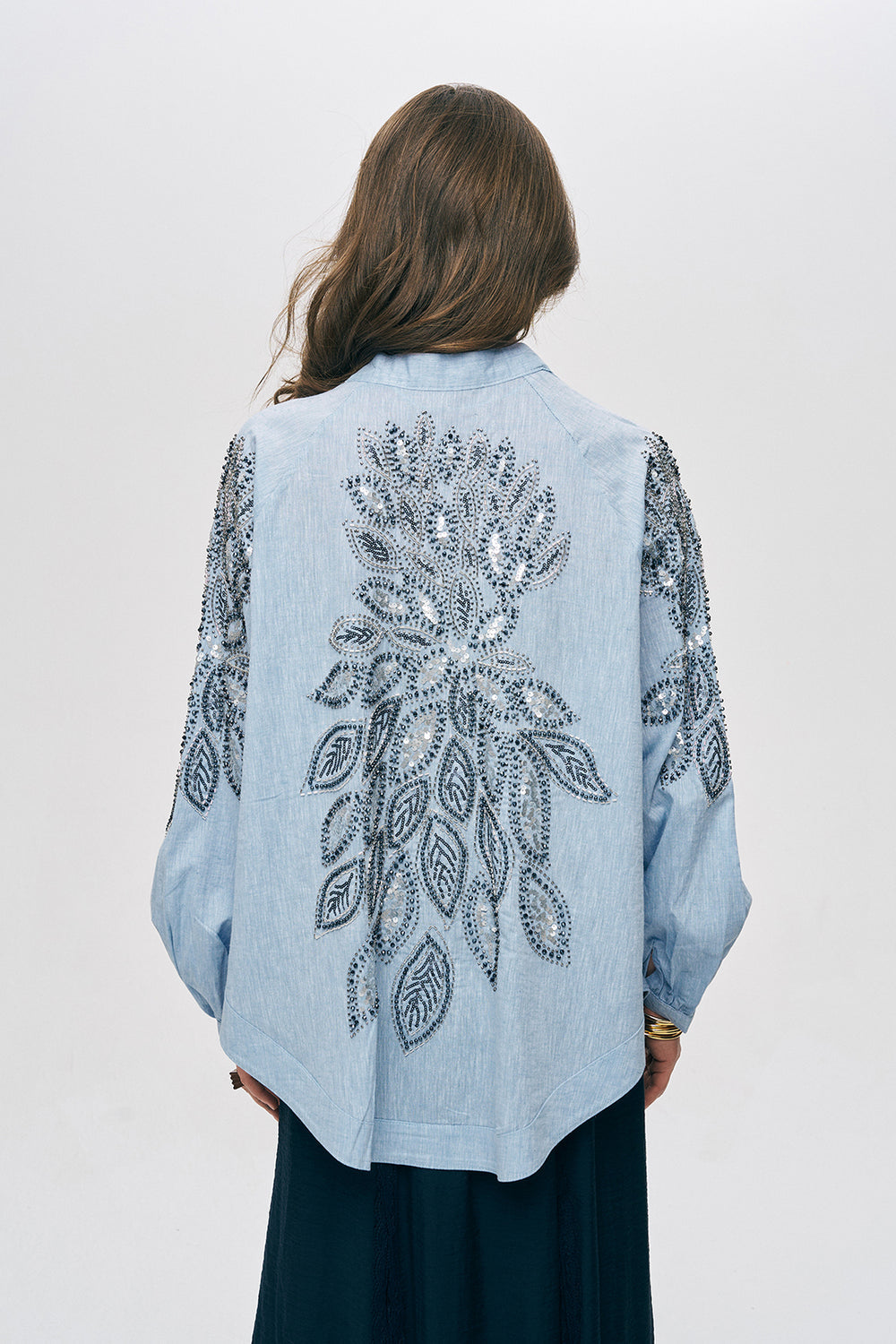 Baby Blue Sequins Kimono