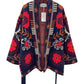 Navy Premium Embroidered Triko Belted Jacket