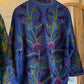 Blue Green Suzani Embroidered Long Jacket