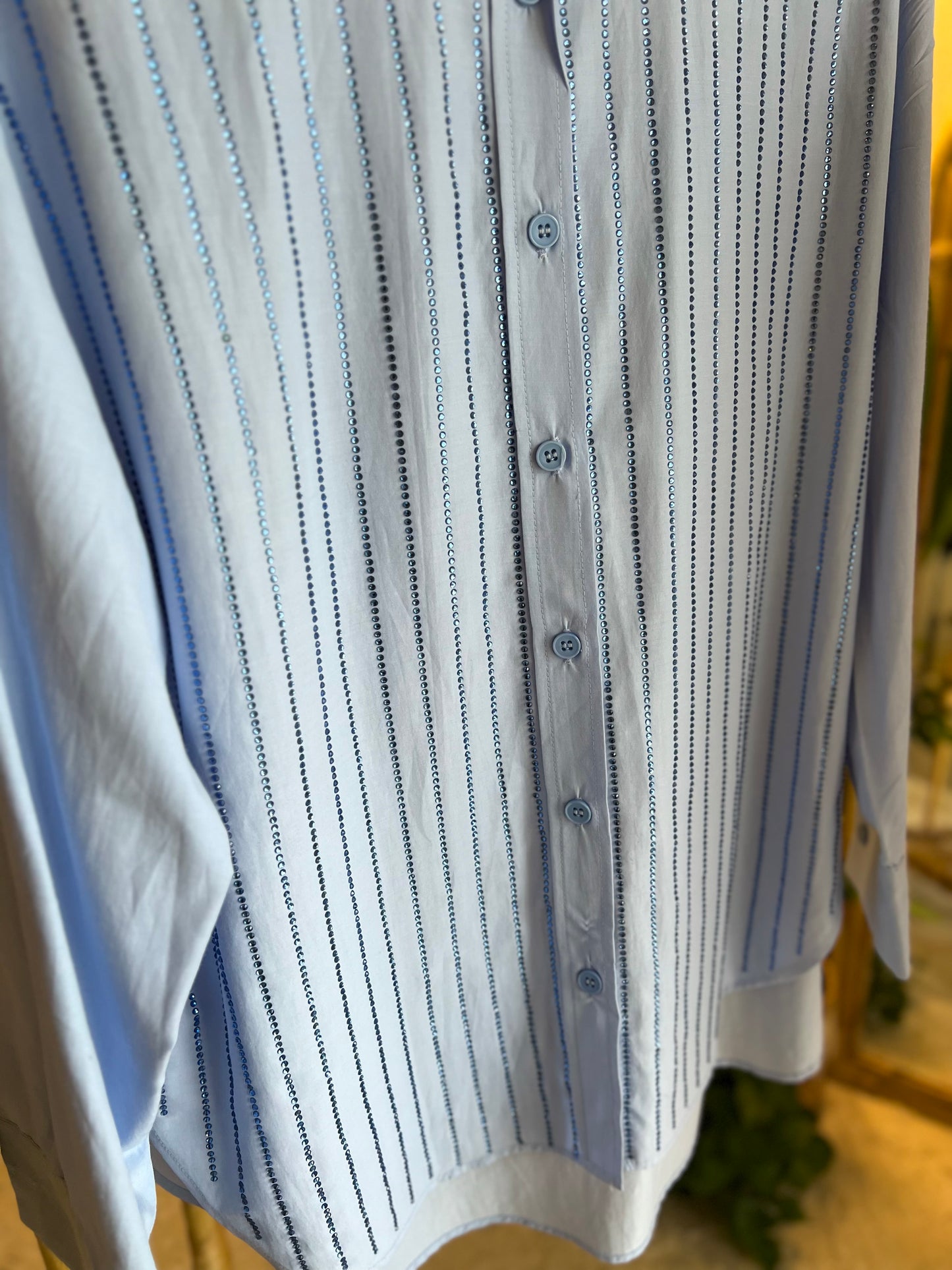 The Glam Blue Stone Embellished Shirt