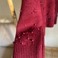 Burgundy Pearl Pompom Pullover