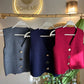 Burgundy Vest With Golden Buttons