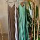 Beige Pleated Straps Italian Dress