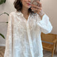 White Embroidered Floral Lace Shirt