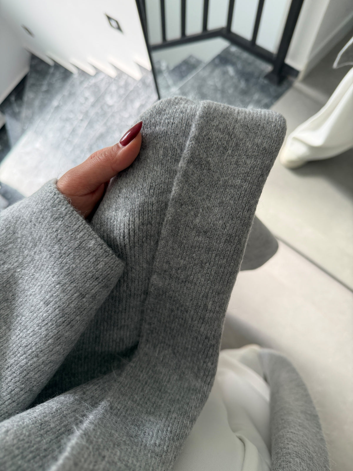 Light Grey Heavy Longline Coat Cardigan