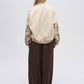 Beige Embroidered Bomber Jacket