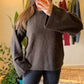 Brown Oversized Pullover With Bell Sleeves