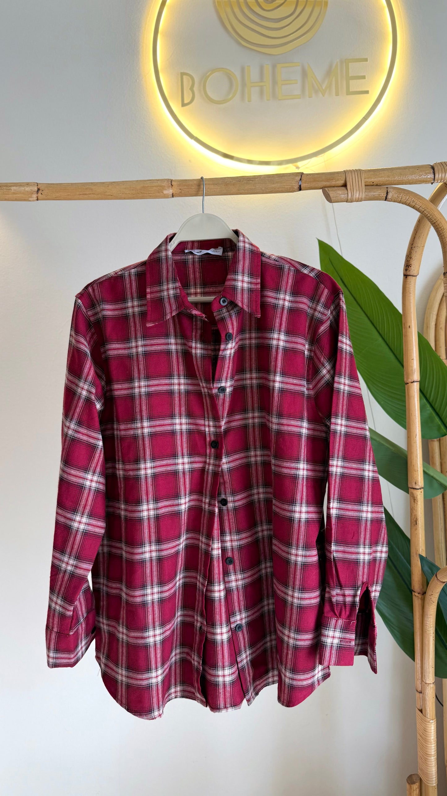 Red Plaid Cotton Shirt